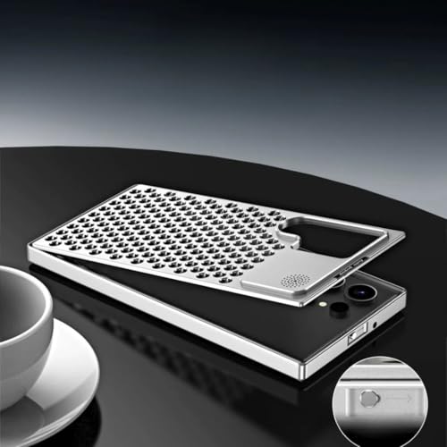 Image of Premium Metal Alloy Case for Samsung Galaxy S25 Ultra, Shockproof Cover with Heat Dissipation, Silver (Samsung Galaxy S25 Ultra)