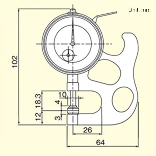 Calibrador de espesor para cuero portátil, con dial rotativo, rango de medición 0-10 mm, resolución 0.01 mm miniatura 5