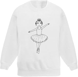 Azeeda 'Ballerina Girl' Kid's Sweatshirt/Jumper (7-8 Years) (KW00011847)