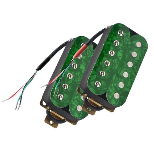 1 セットグリーンエレキギターハムバッカー調節可能なネジピックアップコイル分割ピックアップ部品 プロ仕様のエレキギター用ピックアップ