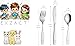 Exzact Children's Flatware Kids Silverware 6pcs, Toddler Utensils, Dishwasher Safe, 24 Months+