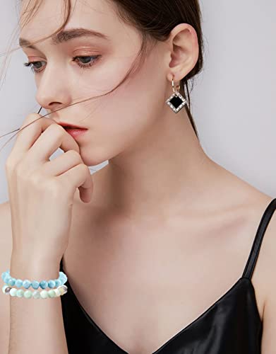 Casdan 12 Pcs 8Mm Semi-Precious Gemstone Bracelet Healing Crystal Stone Stretch Bracelets For Women Men Round Beaded Elastic Bracelets #TOP1