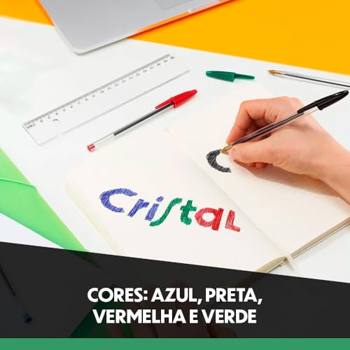 BIC ‎878710 - Caneta Esferográfica Cristal Dura Mais, A Clássica, 4 Unidades