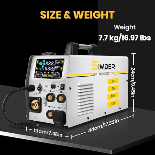 Image of SSIMDER MIG Welder Plasma Cutter Combo with 71Pcs Cut Consumables 110V 220V 160A Gas MIG /Flux Core /Spool /TIG /Stick /CUT 6 in 1 Multiprocess Welder Welding Machine for Home DIY Outdoor Industrial Use
