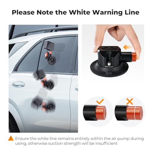 Image of K&F CONCEPT 3 inch Dual Suction Cup Mount Sets for Camera with 360 Ball Head Heavy Duty Camera Mount for Car Windshield, Hood, Side Panel Compatible with GoPro, DJI, Insta360, DSLRs, Phone
