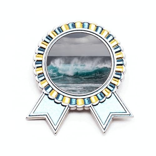 Broche en forme de vague de la mer en métal taille M le cadeau idéal pour les amoureux de l'océan