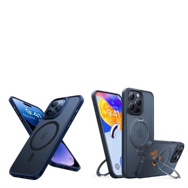 TORRAS Magnetic Shockproof & 360° Ostand Spin Case for iPhone 15 Pro