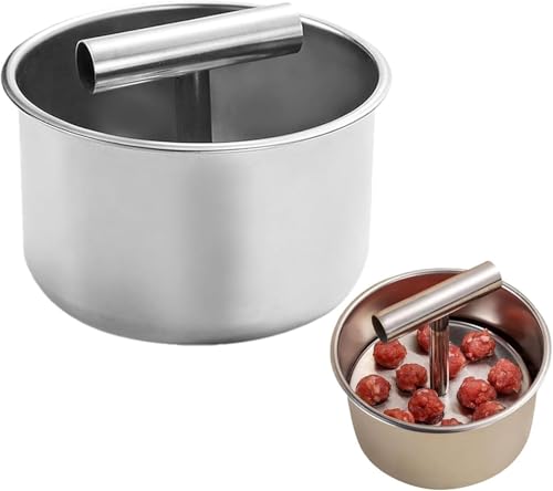 Máquina de albóndigas de acero inoxidable, molde de cocina eficiente para croquetas de pescado, camarones y carne de res, herramienta de prensa manual para albóndigas caseras, práctico moldeador de