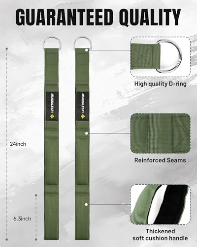 Image of MANUEKLEAR 24-Inch 3-Grip Tricep Rope Cable Attachment for Gym Greater ROM