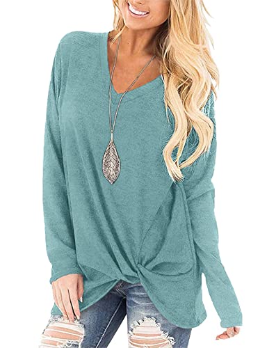 Image of SimpleFun Womens Tops and Blouses Dressy Casual Plus Size Lightweight T-shirts Sexy Shirts Light Green 3XL