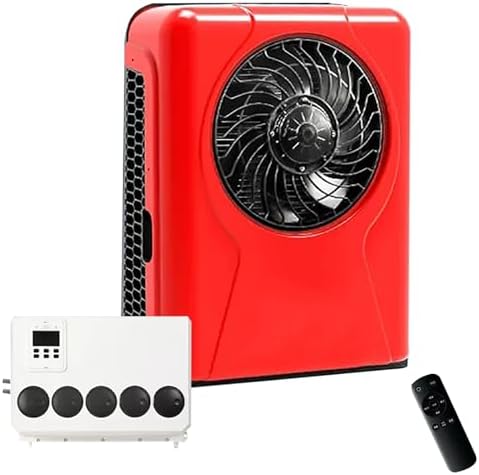 12V Truck Air Conditioner with Remote, 6200BTU Low Noise RV Roof AC Unit, Fast Cooling Split Electric System for Semi Trucks, Buses, and Caravans - White