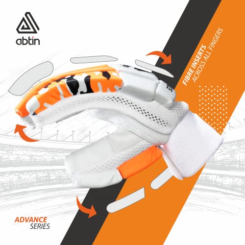 Image of ABTIN | The Advance Series Batting Gloves | Boy Size | Premium Leather Palm (Orange) (Right Hand)
