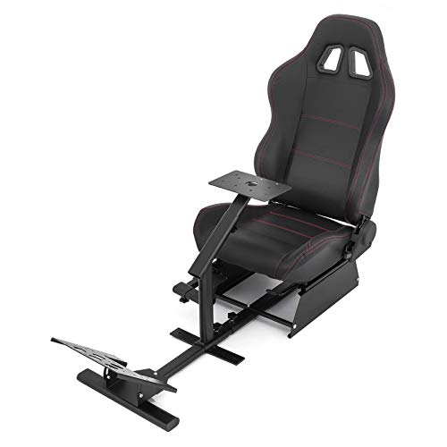 Mophorn Racing Simulator Seat Adjustable Driving Gaming Reclinable Seat with Gear Shifter Mount fit for PS4 PS3 Xbox Logitech Racing Simulator Seat Racing Wheel Stand Cockpit (Seat, PS3/PS3/G29/G920)
