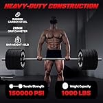 7FT Bar Olympic Barbell, 1000lb Capacity Weight Bar for Strength Training, 2 Inch Strength Training Bar With Knurled Grip for Squats, Deadlifts, Presses, Rows, Curls - Image 3