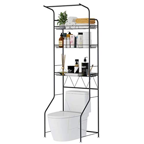 Handtuchständer 3-Regal Badezimmer-Raum-Retter, über die Toilette Storage Rack - Waschmaschine Storage Rack (Schwarz) 4.367.187 cm