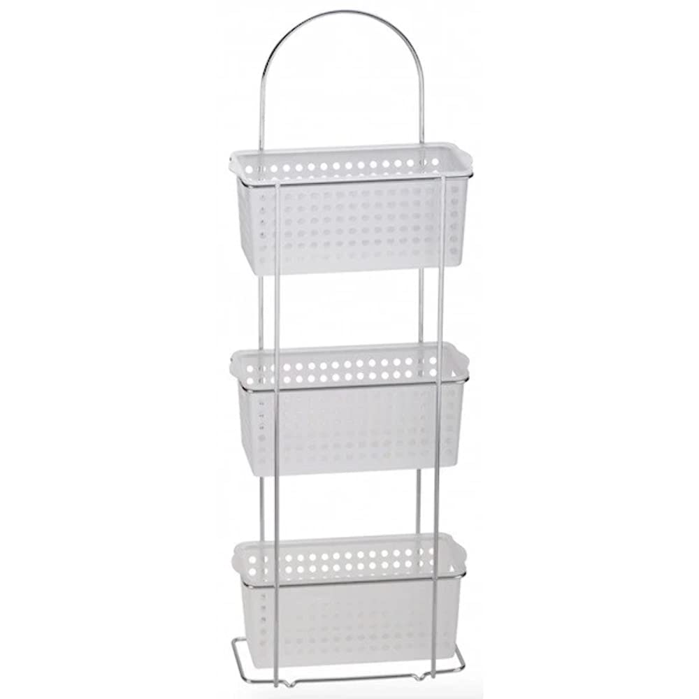 Buy Floor Standing 3 Tier Shower Caddy With Plastic Basket Organiser