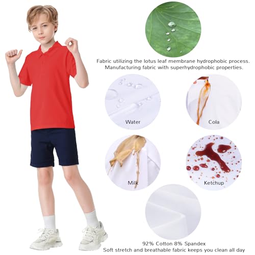 Image of Dreammonkey Toddler to Youth Stain Resistant Polo Shirts Kids Collared Golf T-Shirt School Uniform for Boys and Girls