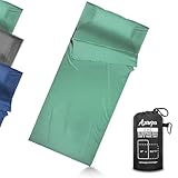 Lightweight Sleeping Bag Liner, Travel Sheets and Adults Sleep Sack, 220 x 95cm with Full Lockable Zipper and Travel Buckle - Portable & Easy Care, Idea for Backpacking, Camping, Hotels, and Trips