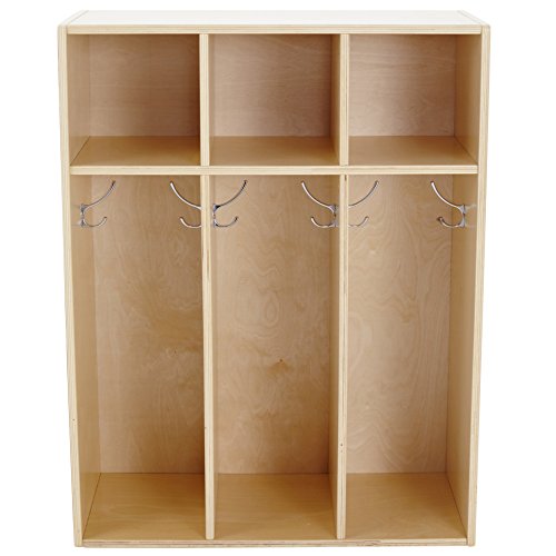 Ecr4Kids Streamline 3-Section Coat Locker, Toddler Size, Kids Furniture, Natural #TOP6