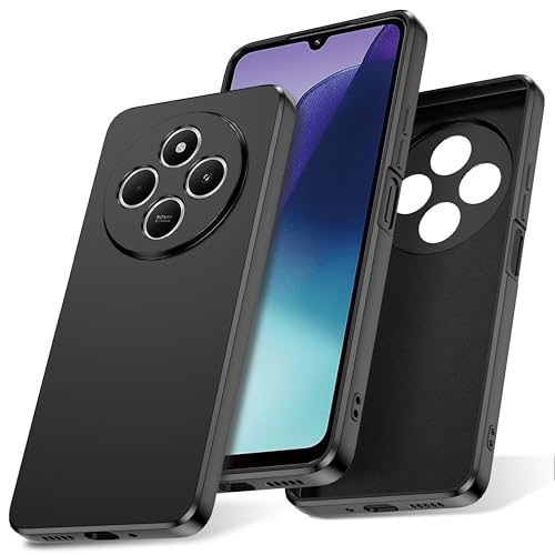 Watana Funda para Xiaomi Redmi 14C 4G Case de Silicona Soft-Touch, Antigolpes, Antipolvo, Antideslizante, Funda Protectora Completa con Forro de Microfibra para Xiaomi Redmi 14C 4G,Negro