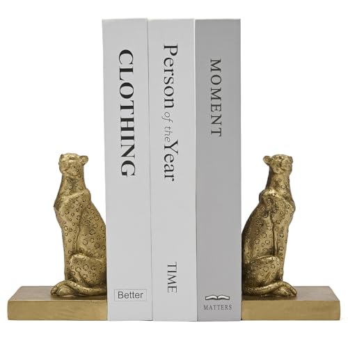 ZioWio Gold Cheetah Book Ends