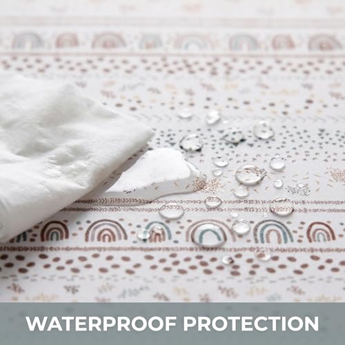 Image of Splat Mat for Under High Chair, Waterproof Washable High Chair Floor Mat | 51 inchx51 inch Reusable Splash Mat, Non-slip Backing, Wipeable Floor Protector and Food Mat for Baby Meals, BLW, Crafts, Play