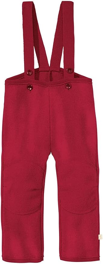 Ecoable Kids Wool Pants with Suspenders Organic Merino Wool High Waist Trousers for Boys and Girls, 1-8 Years