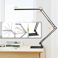 SKYLEO Schreibtischlampe LED - Ultradunnem Sockel LED Tischlampe, Schwarz – Ansicht 4