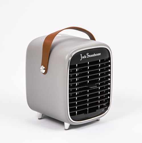 Jack StoneHouse Portable Electric Fan Heater, Energy Efficient 1000W Portable Space Heater for Home Low Energy Room Desk Home eco heater ecoheater Fast Heat in 5 Seconds (Grey)