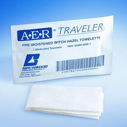 Birchwood Laboratories 14-4200-50 A.E.R. Witch Hazel Towelettes, Case, 12 Boxes, 600 Towelettes, 5" x 5"
