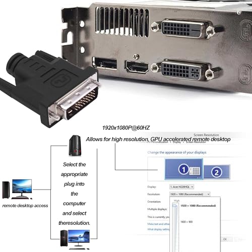 Adaptador DVI Dummy Plug para Monitor GPU 4K HD - Pack 2 miniatura 3