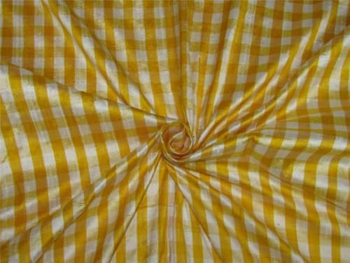 Soie Dupioni authentique jaune et blanc 137 cm pour coudre la robe de vos souvenirs