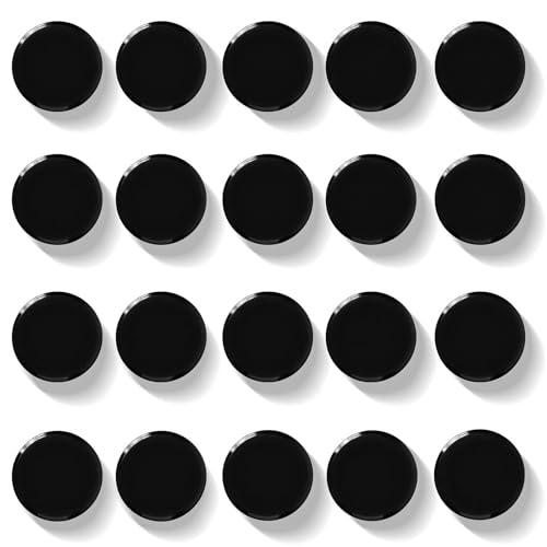 QOJOPU Aimant Frigo, Lot de 20 Petits Aimant Puissant Ronds Noirs, Aimants Tableau Magnétique,...