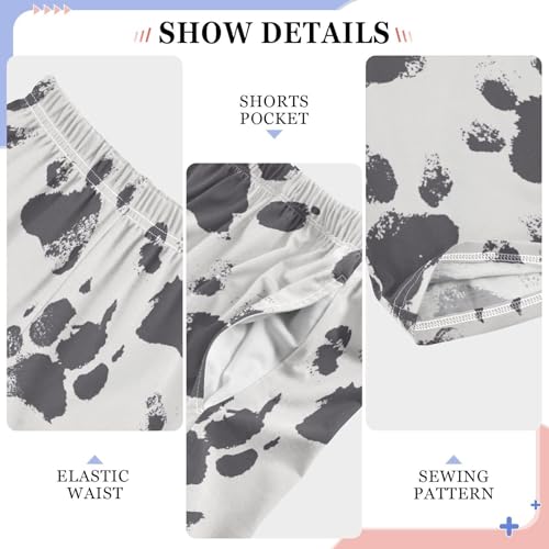 Boys' Pants Black Ink Messy Dog Paws Long Bottoms Jogger Pants Elastic Waist Trousers with Pockets S-XL4