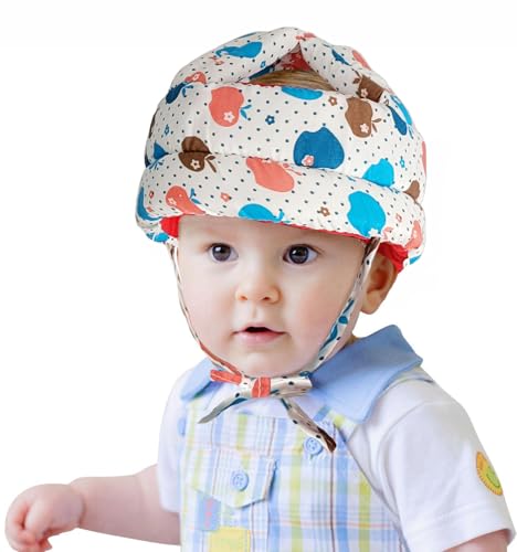 Image of Baby Head Protector Helmet for 6 Months to 3 Years | Soft Cotton Safety Cap with Air Ventilation | Infant Toddler Fall Protection Headgear for Boys & Girls (Blue)