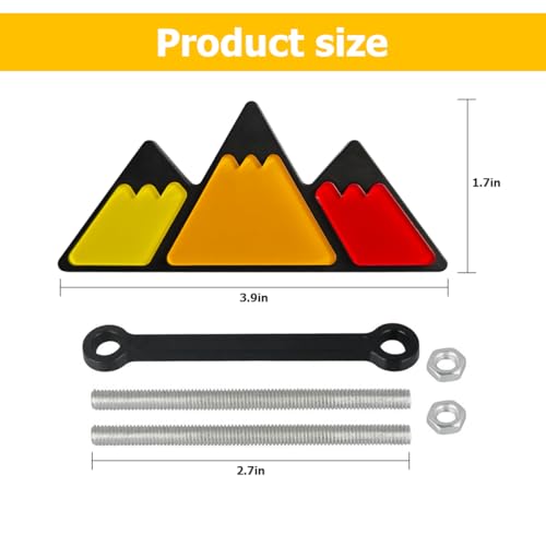 Image of HZEL Car Grille Decor Badge, Tri-Color Emblem Auto Grid Insert Trims Decals, Vehicle Front Mesh Grille Label Decoration Sticker Accessories, Compatible with Sequoia 4-Runner High-Lander (Style B)