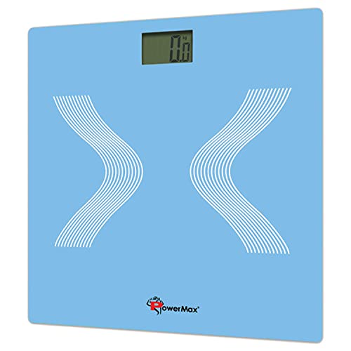 Powermax Fitness® Digital Weight Machine For Human Body – Bathroom Scale With Step-On-Technology & Sharp Led Display, 180Kg Human Body Capacity (Color: Twitter Blue, Model:Bsd-2)