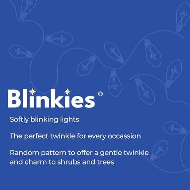 yinat Blinkies - Soft White Blinking Christmas Lights - Non-Programmed and Relaxing Blinking Lights, 36 Foot Strands, 2 per Package 12 Sockets Total