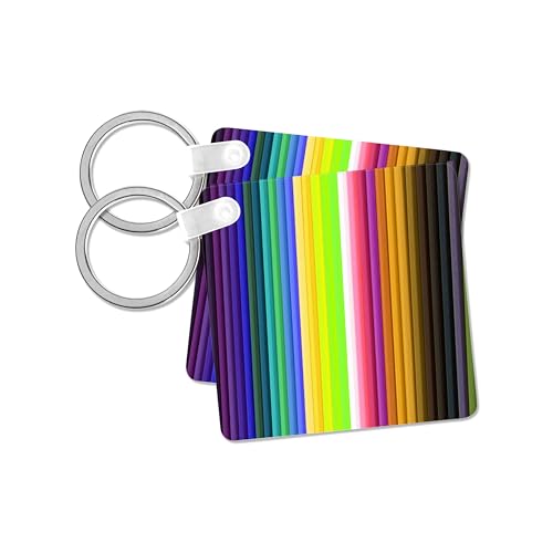 3dRose, Colorful Vertical Blinds, set of 2 Key Chains