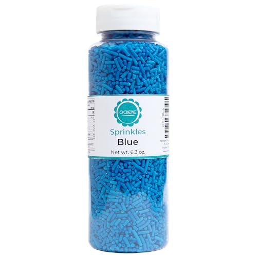 Image of O'Creme Blue Sprinkles for Cake Decorating, Kosher, 6.3oz