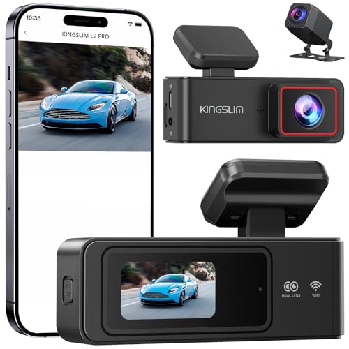 2K Dash Cam Front and Rear with 64GB SD Card, Wireless WiFi Dash Camera for Cars, 1.5'' Screen Mini...