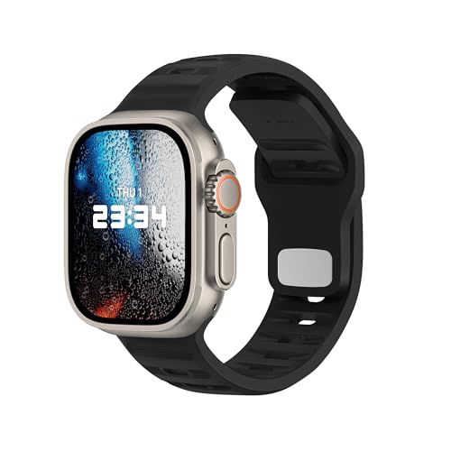 DONEGANI UC1 pour Bracelet Apple Watch Se Ultra 2 40mm 44mm 46mm 42mm 45mm 41mm 38mm 49mm Serie 10 9 8 7 6 5 4 3 Femme Homme Sport Band Noir