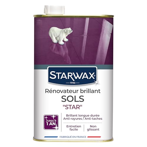 STARWAX - Rénovateur Brillant Sols Intérieurs - Nettoie Et Protège Des Rayures Et Des Taches - Longue durée - Non Glissant - Fabriqué En France - 1L - 30...