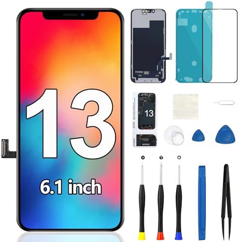 for iPhone 13 LCD Screen Replacement Mr.OMW Full HD 3D Touch Screen Display Digitizer Frame Assembly with Repair Tool Kits for Model A2631 A2633 A2634 A2635 A2482 6.1 inch
