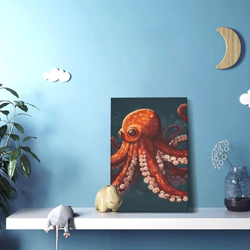 Poster mural à suspendre pieuvre pour chambre à coucher et salon - 3