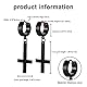 Cupimatch Kreuz Ohrringe Schwarz Ohrstecker Inverted Cross Creolen Edelstahl Ohrringe Gothic Herren Damen Upside Down Kreuz Ohrringen
