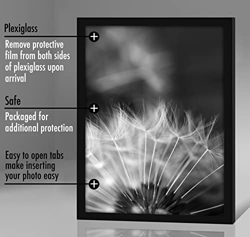 Americanflat 24x32 Poster Frame with Polished Plexiglass - Black Picture Frame - Wide Photo Frames Made of Engineered Wood for Vertical or Horizontal Wall Display - Epic Collection - Black