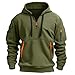 Hoodies For Men,Mens Hoodies Zip Up Quarter Zip Pullover Big And Tall Fleece Cargo Sweatshirts Cotton Hunting Long Sleeve Fall Fashion Loose Hunting Work Halloween Costumes With Pockets Green 5X