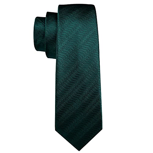 Image of Barry.Wang Plain Men Silk Ties Extra Long Satin Necktie for Wedding Business Handkerchief Cufflinks Set Solid Colors