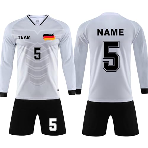 Traje de fútbol de Camiseta goali Personalizado con Nombre, Logotipo del Equipo y Traje de fútbol de Manga Larga Personalizado para Adultos/niños